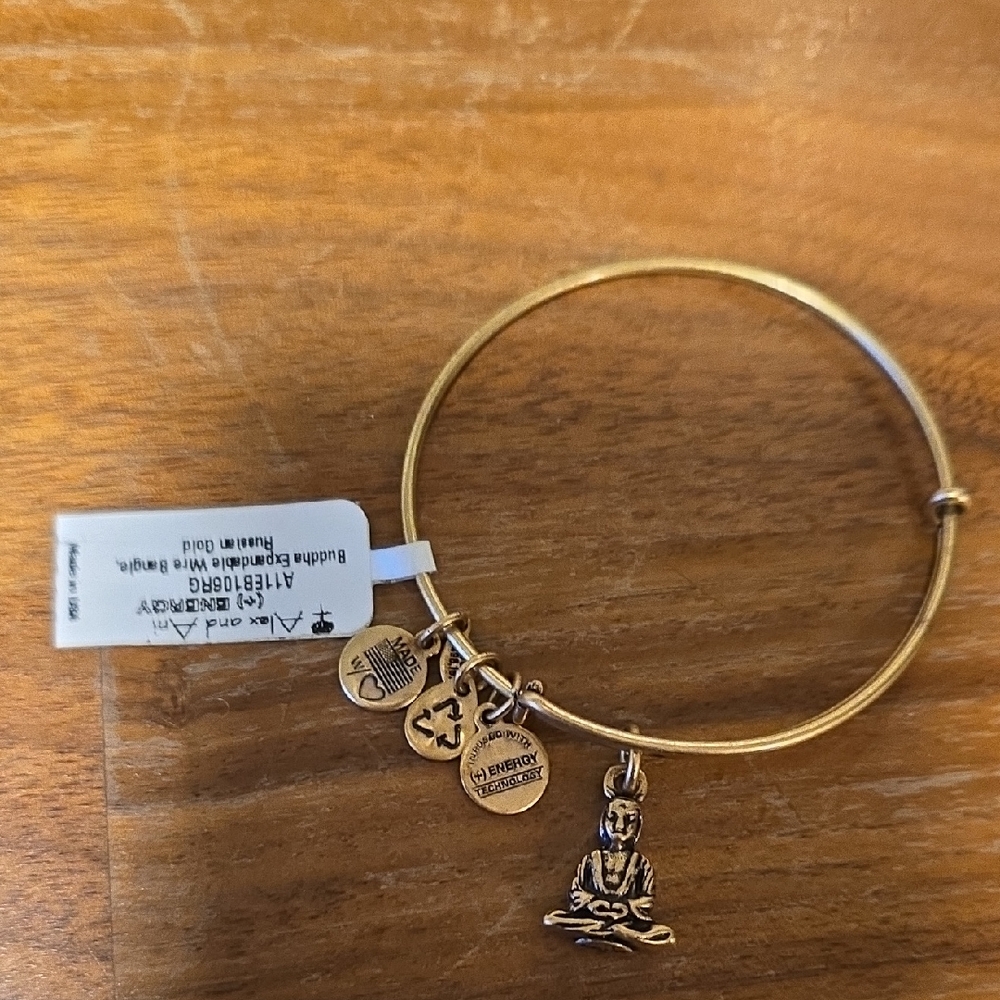 Alex and Ani Gold Charm Bracelet with Buddha